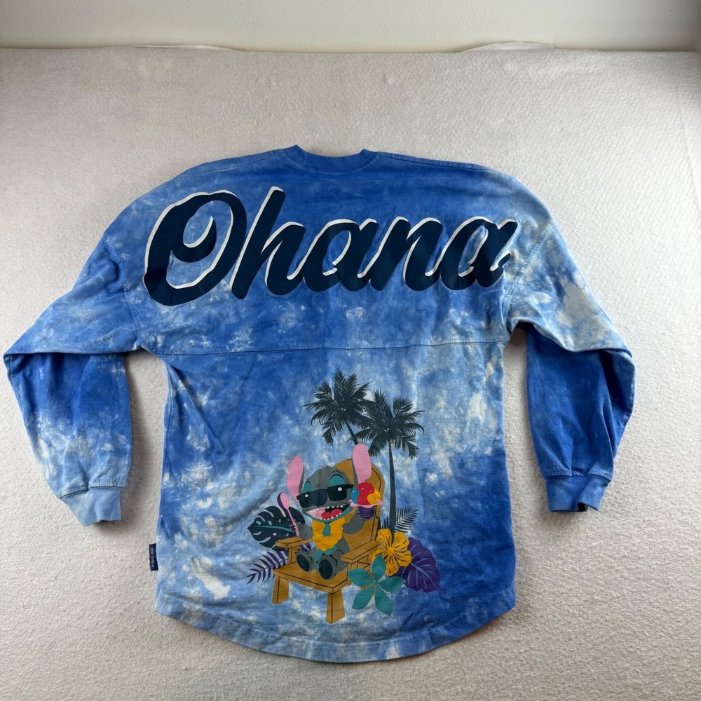 Disney Aulani Resort Stitch Ohana Blue Tie Dye Spirit Jersey XS